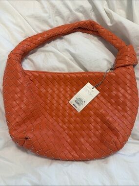 Woven  Shoulder Bag - Orange